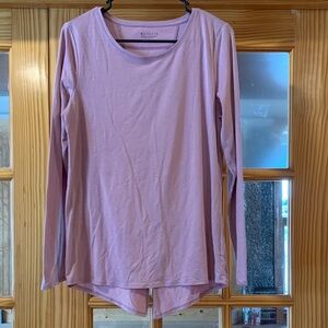 Women's Athleta Blush Pink Pullover Relaxed Open Back Long Sleeve T-shirt S